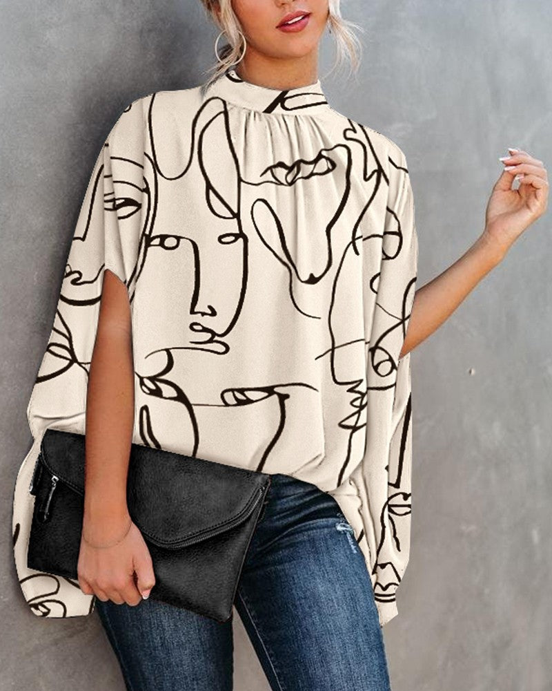 Women's Casual Loose Printed Top