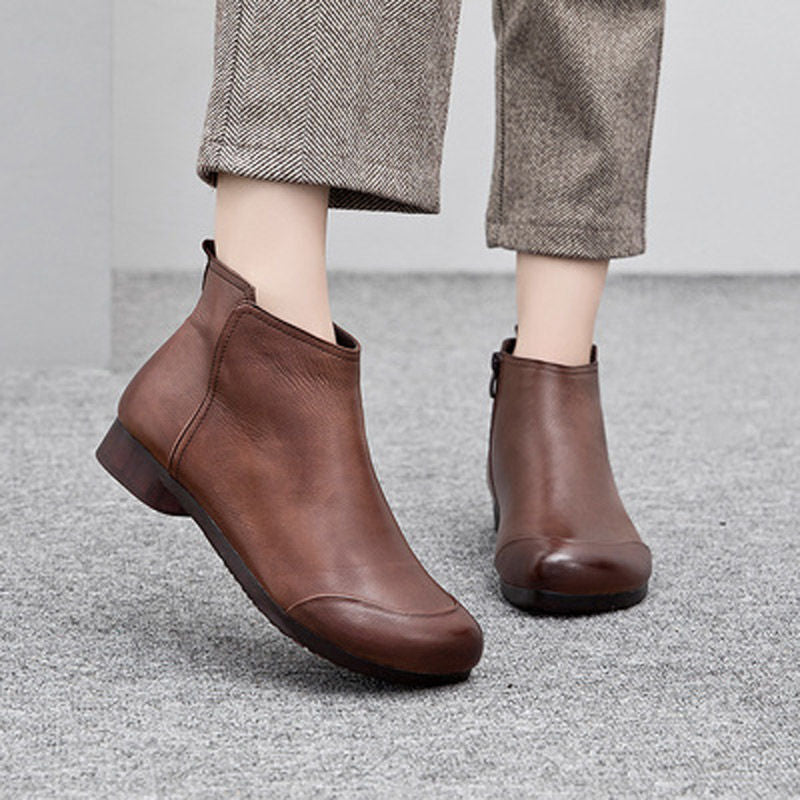 Fall/Winter Ankle Boots for Women: Stylish Low-Heel Shoes