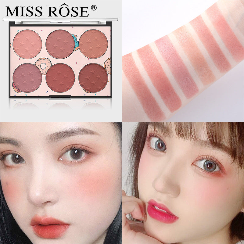Six-color Blush Natural Skin-friendly Rouge Makeup
