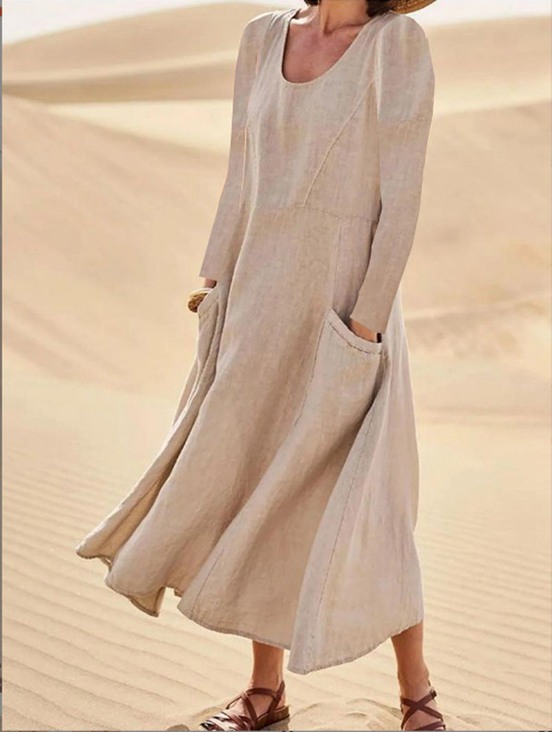 Cotton Linen Loose Casual Dress