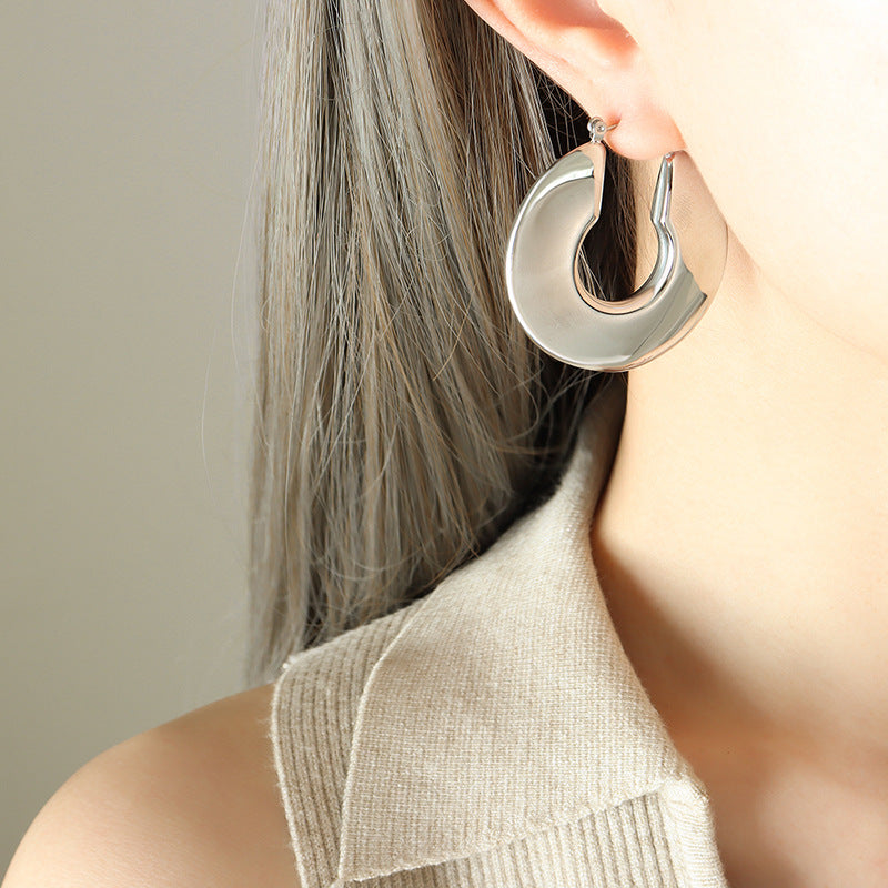 U-shaped Geometric Titanium Steel Earrings