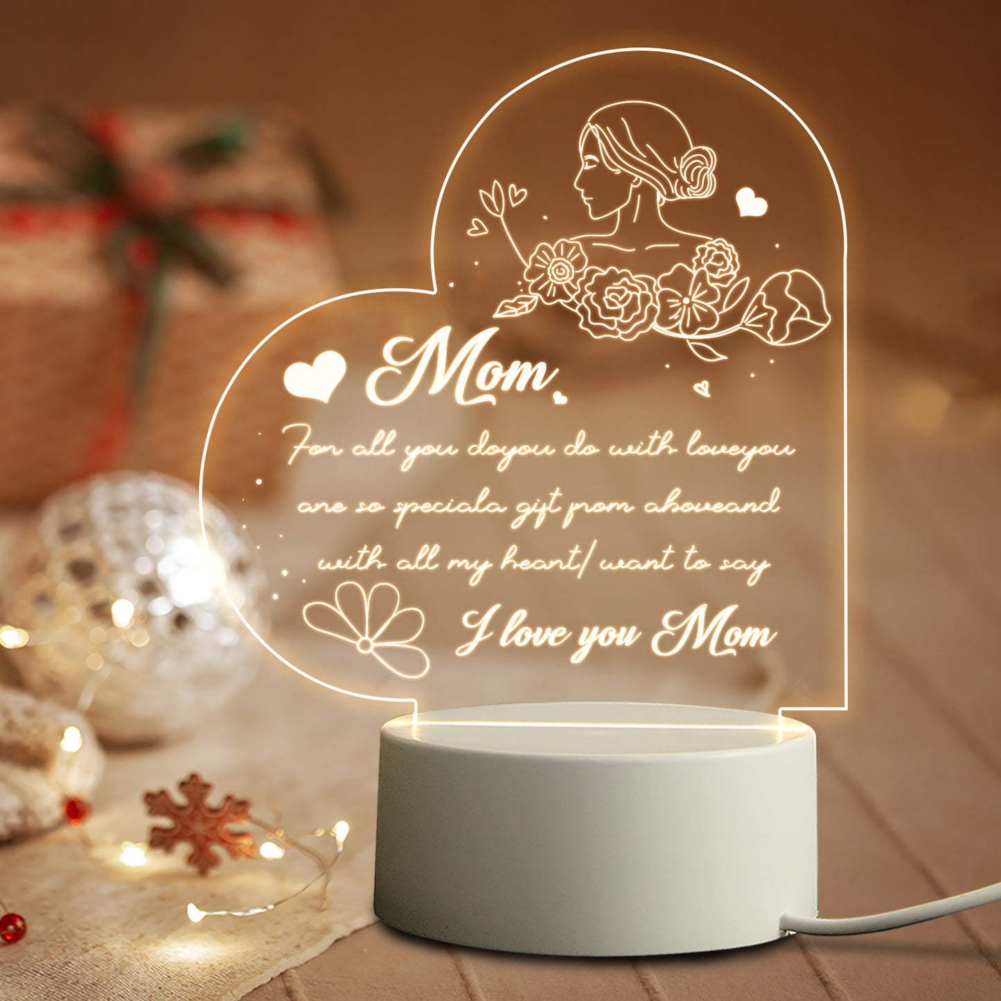 Mother's Day Personalized Birthday Gift LED Light USB