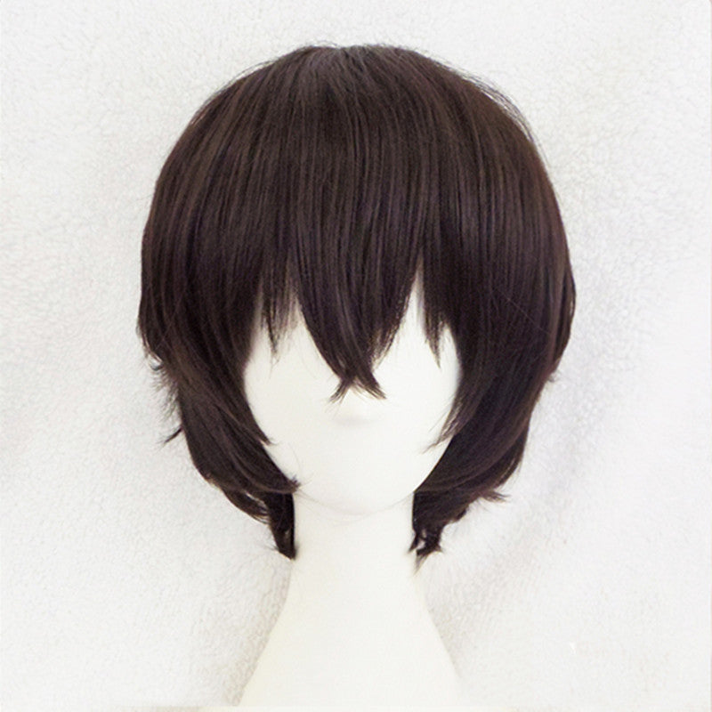 Natural Curly Brown Black Men's Matte Silk Wig