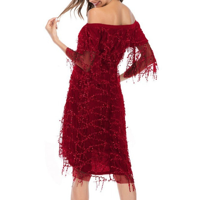 Women's Fashion Loose-fitting Tassel Sequins Dress