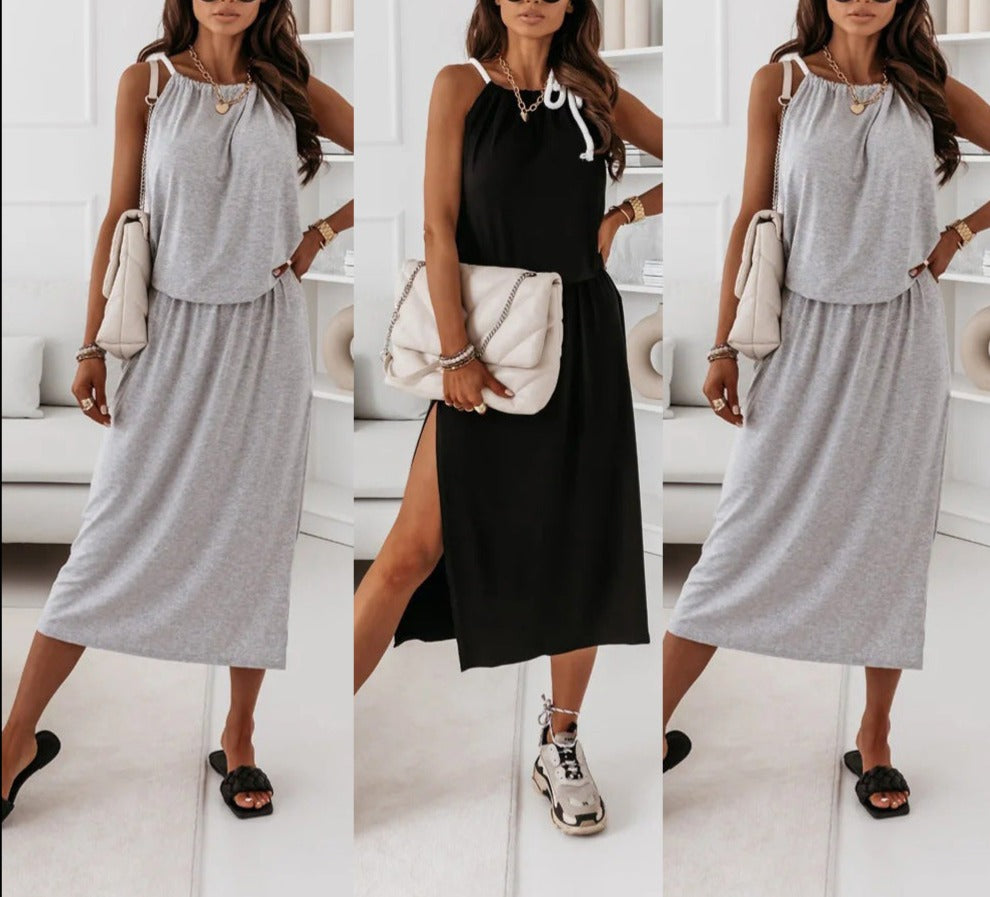 Casual Fashion Street Personalized Halter Midi Dress