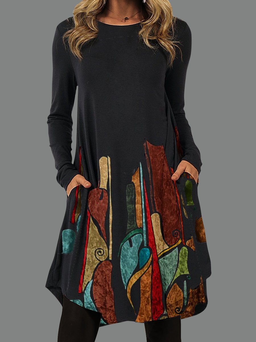 Ethnic Style Long-sleeved Women's Dress for a Stylish Look